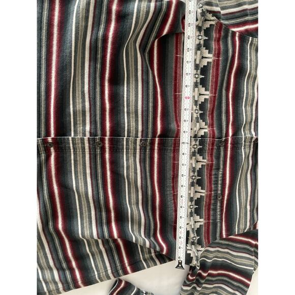 Woolrich Southwestern Aztec Print 100% cotton long sleeve striped flannel SZ XXL - Picture 6 of 8